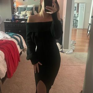 Off the shoulder sweater dress